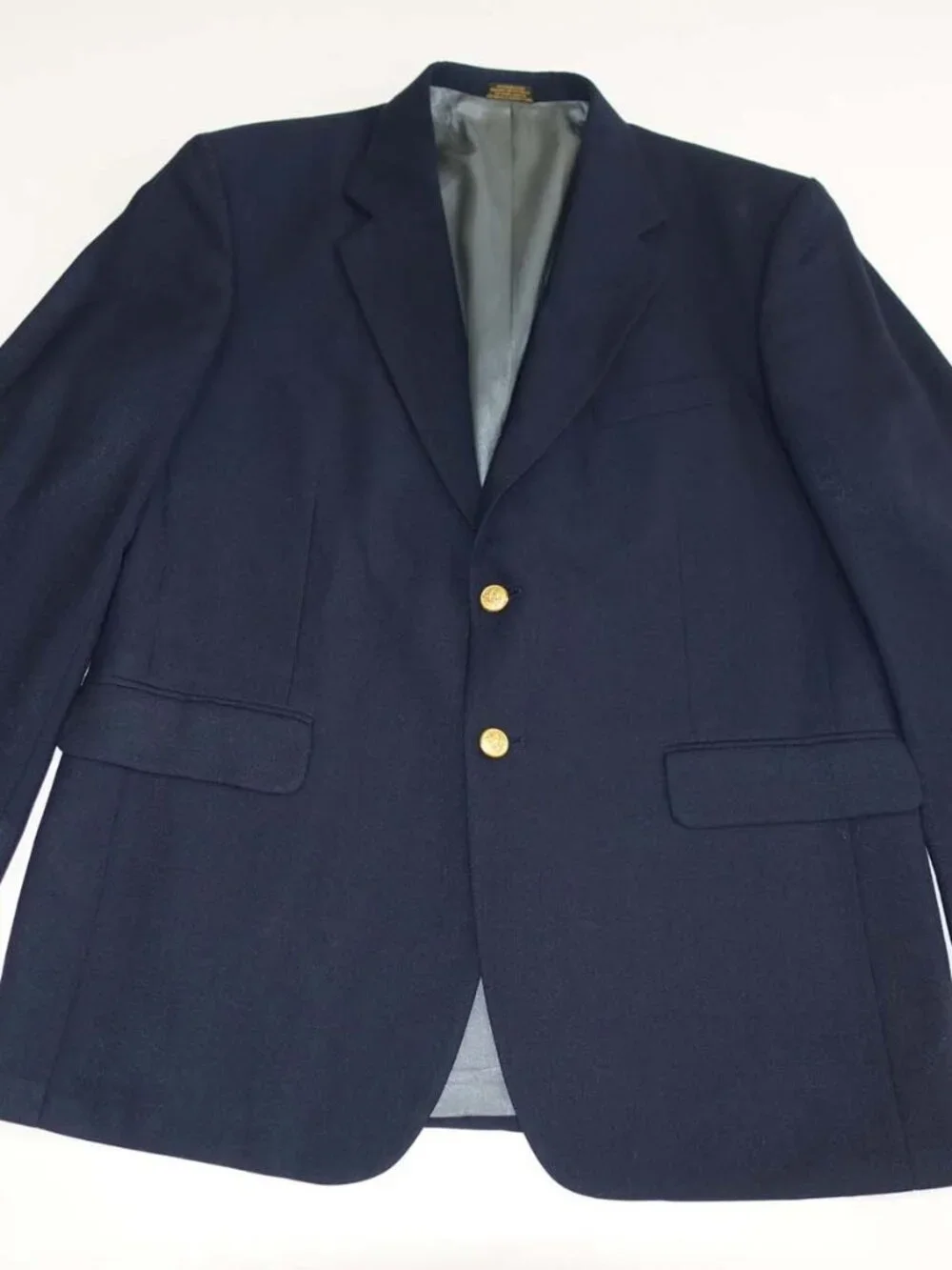 Stafford Men's Blazer Size 41 Regular Navy Blue Wool Blend 2 Button Coat Jacket